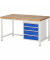 RAU Werkbank 1500x900x840-1040mm 4xSchublade-TA l.gre.bl