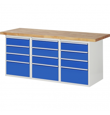 RAU Werkbank 2000x700x890mm 12xSchublade-TA l.gre.bl