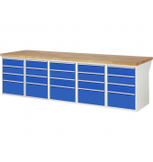 RAU Werkbank 3000x900x890mm 20xSchublade-TA l.gre.bl