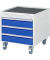 Rollcontainer 523A11 7000, enzianblau/lichtgrau, 3 Schubladen, Stahl, pulverbeschichtet, abschlie&szlig;bar