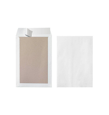 Versandtaschen 10901049 mit Papprückwand, B4, ohne Fenster, haftklebend, 120g, weiß Versandtaschen 10901049 mit Papprückwand, B4, ohne Fenster, haftklebend, 120g, weiß