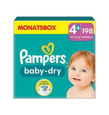 Windeln baby-dry™ Monatsbox Größe Gr.4 (10-15 kg) für Babys und Kleinkinder (4-18 Monate)