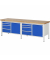 RAU Werkbank 2500x700x840-1040mm 8xSchublade-TA 2xTür l.gre.bl