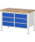 RAU Werkbank 1250x700x840-1040mm 6xSchublade-TA l.gre.bl