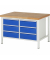 RAU Werkbank 1250x900x840-1040mm 6xSchublade-TA l.gre.bl