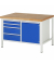 RAU Werkbank 1250x900x840-1040mm 4xSchublade-TA 1xTür l.gre.bl
