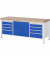 RAU Werkbank 2000x700x840-1040mm 8xSchublade-TA 1xTür l.gre.bl