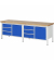 RAU Werkbank 2500x700x840-1040mm 6xSchublade-TA 2xTür l.gre.bl