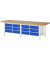 RAU Werkbank 3000x900x840-1040mm 12xSchublade-TA l.gre.bl