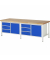 RAU Werkbank 2500x900x840-1040mm 6xSchublade-TA 2xTür l.gre.bl