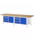 RAU Werkbank 3000x900x840-1040mm 8xSchublade-TA 2xTür l.gre.bl