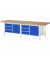 RAU Werkbank 3000x900x840-1040mm 6xSchublade-TA 2xTür l.gre.bl