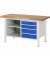 RAU Werkbank 1500x700x840-1040mm 4xSchublade-TA l.gre.bl