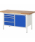 RAU Werkbank 1500x700x840-1040mm 4xSchublade-TA 1xTür l.gre.bl