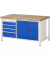 RAU Werkbank 1500x900x840-1040mm 4xSchublade-TA 1xTür l.gre.bl