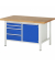 RAU Werkbank 1500x900x840-1040mm 4xSchublade-TA 1xTür l.gre.bl