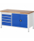 RAU Werkbank 1500x700x840-1040mm 4xSchublade-TA 1xTür l.gre.bl