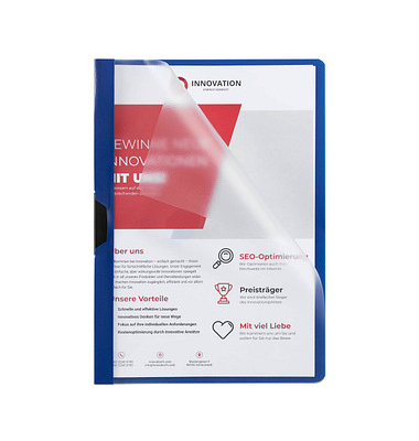 Klemmhefter 038-2345-004-11, A4 blau, für ca. 30 Blatt, Polypropylen