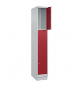 Schließfachschrank Classic PLUS lichtgrau, rubinrot 080020-103 S10001, 3 Schließfächer 30,0 x 50,0 x 195,0 cm
