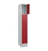 Schließfachschrank Classic PLUS lichtgrau, rubinrot 080020-104 S10001, 4 Schließfächer 30,0 x 50,0 x 185,0 cm