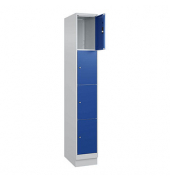 Schließfachschrank Classic PLUS enzianblau, lichtgrau 080020-104 S10003, 4 Schließfächer 30,0 x 50,0 x 185,0 cm