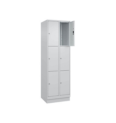 Schließfachschrank Classic PLUS lichtgrau 080020-203 S10009, 6 Schließfächer 60,0 x 50,0 x 195,0 cm