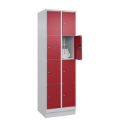 Schließfachschrank Classic PLUS lichtgrau, rubinrot 080020-204 S10001, 8 Schließfächer 60,0 x 50,0 x 185,0 cm