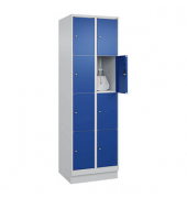 Schließfachschrank Classic PLUS enzianblau, lichtgrau 080020-204 S10003, 8 Schließfächer 60,0 x 50,0 x 185,0 cm