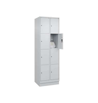 Schließfachschrank Classic PLUS lichtgrau 080020-204 S10009, 8 Schließfächer 60,0 x 50,0 x 185,0 cm