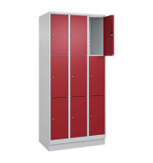 Schließfachschrank Classic PLUS lichtgrau, rubinrot 080020-303 S10001, 9 Schließfächer 90,0 x 50,0 x 195,0 cm