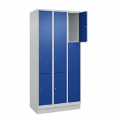 Schließfachschrank Classic PLUS enzianblau, lichtgrau 080020-303 S10003, 9 Schließfächer 90,0 x 50,0 x 195,0 cm
