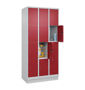 Schließfachschrank Classic PLUS lichtgrau, rubinrot 080020-304 S10001, 4 Schließfächer 90,0 x 50,0 x 185,0 cm