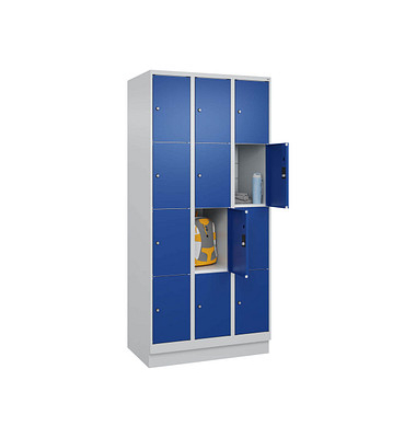 Schließfachschrank Classic PLUS enzianblau, lichtgrau 080020-304 S10003, 4 Schließfächer 90,0 x 50,0 x 185,0 cm