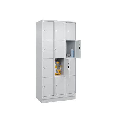 Schließfachschrank Classic PLUS lichtgrau 080020-304 S10009, 4 Schließfächer 90,0 x 50,0 x 185,0 cm