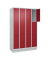 Schließfachschrank Classic PLUS lichtgrau, rubinrot 080020-403 S10001, 12 Schließfächer 120,0 x 50,0 x 195,0 cm