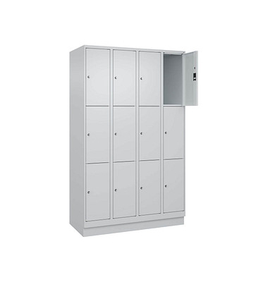 Schließfachschrank Classic PLUS lichtgrau 080020-403 S10009, 12 Schließfächer 120,0 x 50,0 x 195,0 cm
