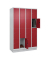 Schließfachschrank Classic PLUS lichtgrau, rubinrot 080020-404 S10001, 16 Schließfächer 120,0 x 50,0 x 185,0 cm