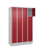 Schließfachschrank Classic PLUS lichtgrau, rubinrot 080020-404 S10001, 16 Schließfächer 120,0 x 50,0 x 185,0 cm