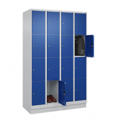 Schließfachschrank Classic PLUS enzianblau, lichtgrau 080020-404 S10003, 16 Schließfächer 120,0 x 50,0 x 185,0 cm