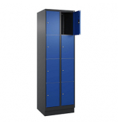Schließfachschrank Classic PLUS enzianblau, schwarzgrau 080020-204 S10035, 8 Schließfächer 60,0 x 50,0 x 185,0 cm