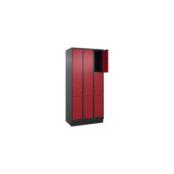 4068427434446 - Schließfachschrank Classic PLUS rubinrot schwarzgrau 080020-303 S10031 9 Schließfächer 900 x 500 x 1950 cm 4068427434446 CP 4068427434446 - Schließfachschrank Classic PLUS rubinrot schwarzgrau 080020-303 S10031 9 Schließfächer 900 x 500 x 1950 cm 4068427434446 CP
