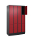 Schließfachschrank Classic PLUS rubinrot, schwarzgrau 080020-403 S10032, 12 Schließfächer 120,0 x 50,0 x 195,0 cm