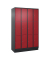 Schließfachschrank Classic PLUS rubinrot, schwarzgrau 080020-403 S10032, 12 Schließfächer 120,0 x 50,0 x 195,0 cm