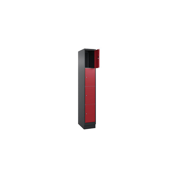 4068427434576 - Schließfachschrank Classic PLUS rubinrot schwarzgrau 080020-104 S10031 4 Schließfächer 300 x 500 x 1850 cm 4068427434576 CP 4068427434576 - Schließfachschrank Classic PLUS rubinrot schwarzgrau 080020-104 S10031 4 Schließfächer 300 x 500 x 1850 cm 4068427434576 CP