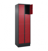 Schließfachschrank Classic PLUS rubinrot, schwarzgrau 080020-204 S10036, 8 Schließfächer 60,0 x 50,0 x 185,0 cm