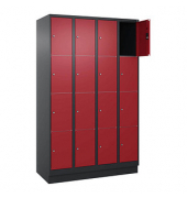 Schließfachschrank Classic PLUS rubinrot, schwarzgrau 080020-404 S10035, 16 Schließfächer 120,0 x 50,0 x 185,0 cm