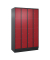 Schließfachschrank Classic PLUS rubinrot, schwarzgrau 080020-404 S10035, 16 Schließfächer 120,0 x 50,0 x 185,0 cm