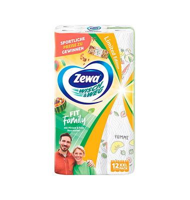 Küchenrollen WISCH&WEG Fit Family 39096 2-lagig weiß Rolle à 45