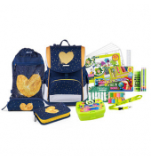 Schulranzen-Set ERGONOMIC FLEXI Kunstfaser blaugold