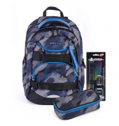Schulrucksack Next Gen Kunstfaser grauschwarz
